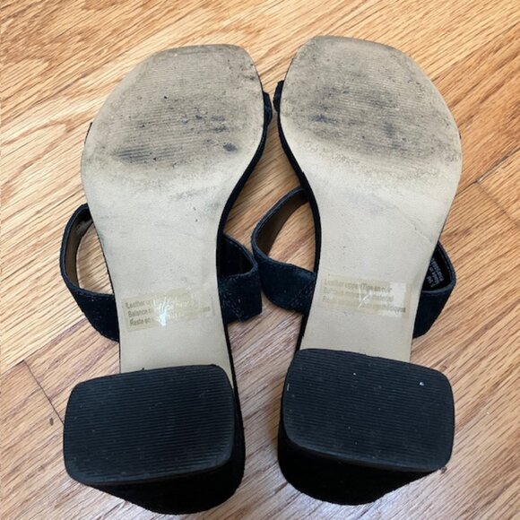 BP. Block heel black suede slide sandal size 5.5 - Picture 7 of 8